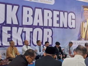 Rektor Universitas Diponegoro periode 2024-2029, Suharnomo tengah menjawab pertanyaan dari mahasiswa. (Sumber foto: Najwa Rahma)